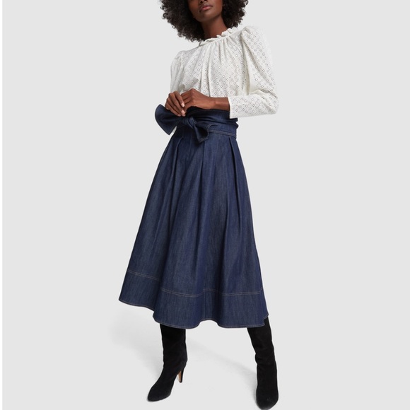 Ulla Johnson Dresses & Skirts - Ulla Johnson Virgil Indigo Tie Waist Denim Skirt 4